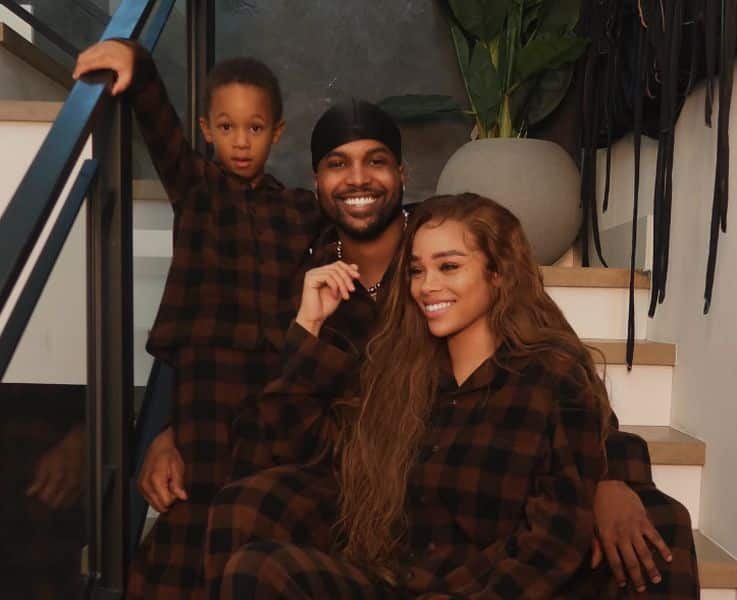 Steelo Brim with girlfriend Alahna and her son Zayn