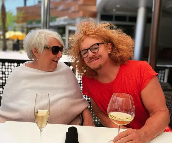 Carrot Top with his mother Dona