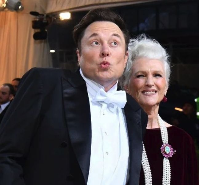 Elon Musk and his mother Maye Musk