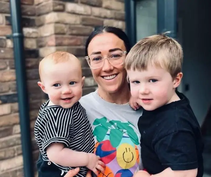 Lucy Bronze with her nephew and niece