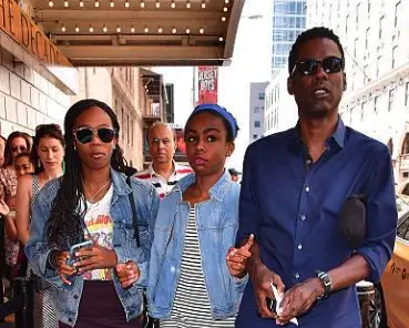 Lola Simone Rock with her sister and father Chris Rock
