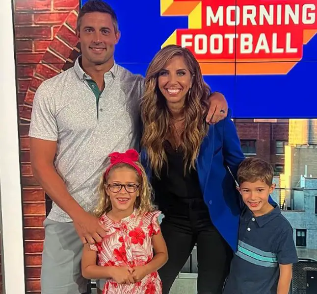 Sara Walsh with her husband and children