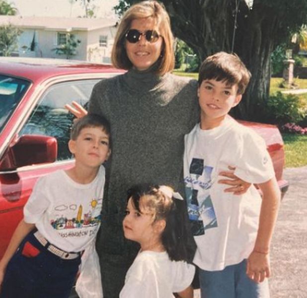 Young Romina Puga with her mother and brothers