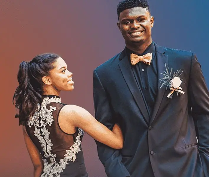 Zion and Tiana during prom