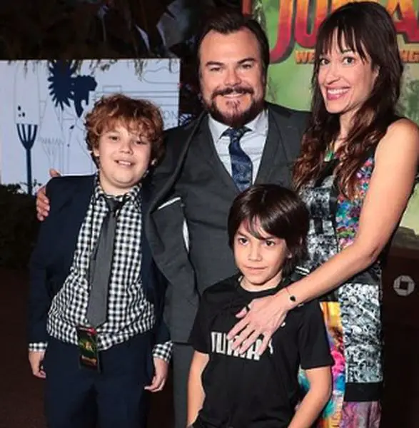 Jack Black with his family