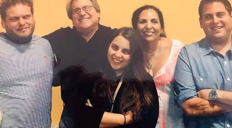 Jonah Hill with his family members