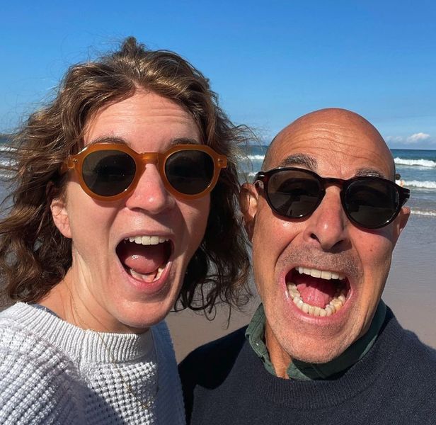 Stanley Tucci with wife Felicity Blunt.