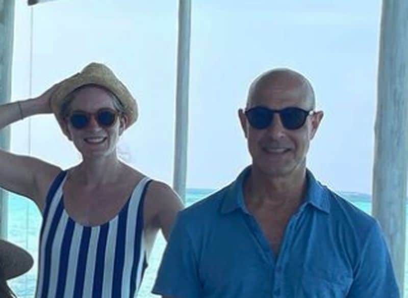 Stanley Tucci with wife Felicity Blunt