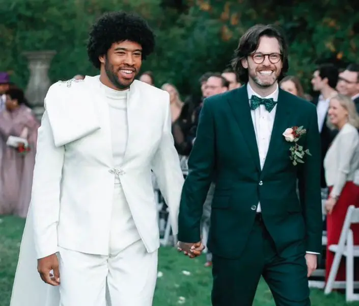 Eugene Daniels and his husband Nate Stephens wedding picture