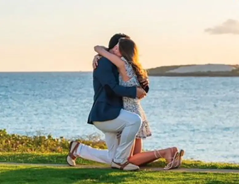Perry Mattfeld and Mark Sanchez engagement picture