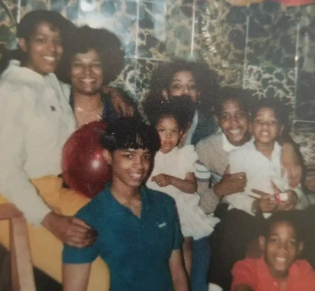 Young Elvira Wayans with her family