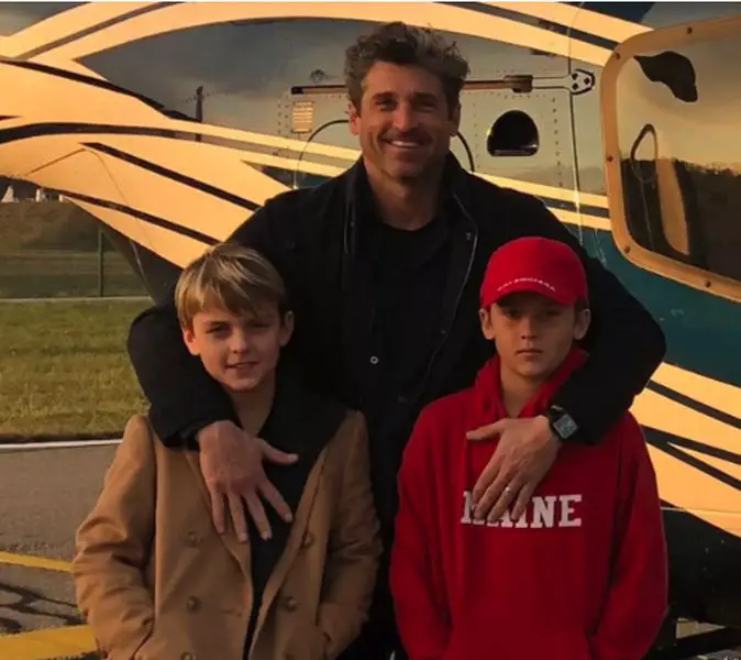 Patrick Dempsey with sons Darby and Sullivan