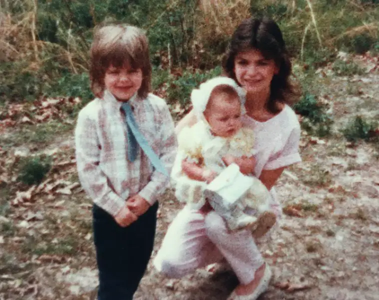 Young Bobby Bones with his mother Pamela Hurt