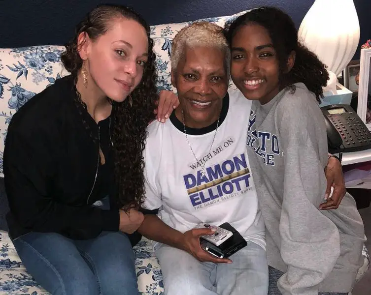 Dionne with her granddaughters