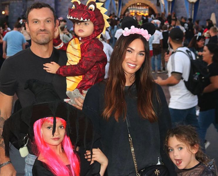 Brian Austin Green with his ex-wife Megan Fox and kids