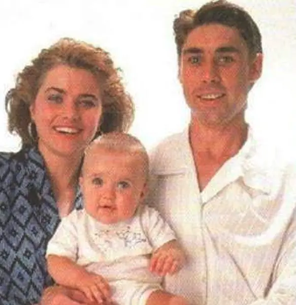Lucy Lawless with her ex-husband Garth Lawless and son