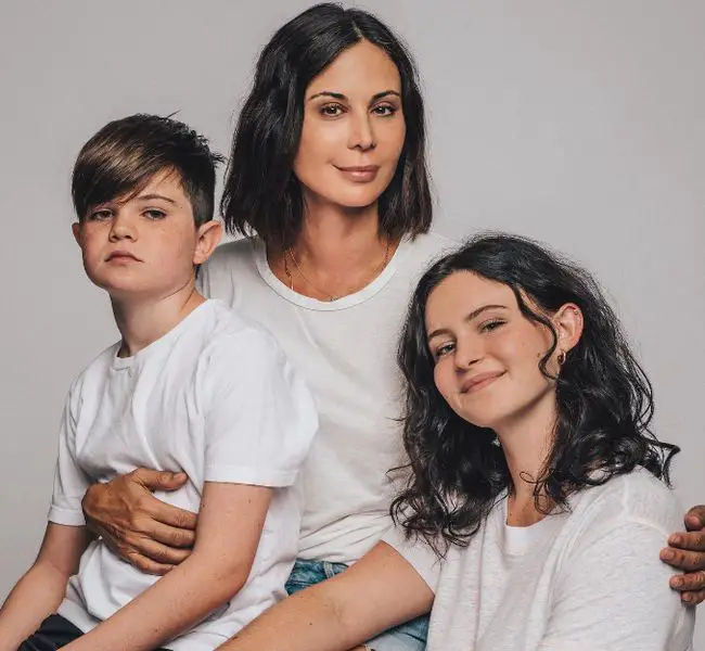 Catherine Bell with her children