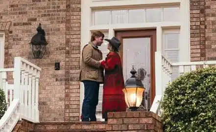 Lainey and partner Devlin engagement picture